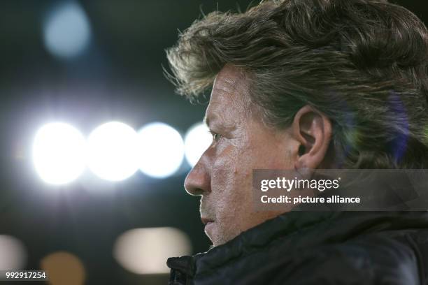 Bielefeld coach Jeff Saibene pictured before the German 2nd Bundesliga football match between Arminia Bielefeld and FC Ingolstadt 04 at the Schueco...