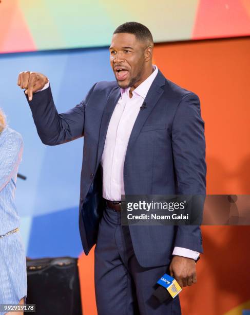 Michael Strahan attends ABC's "Good Morning America" at Rumsey Playfield, Central Park on July 6, 2018 in New York City.