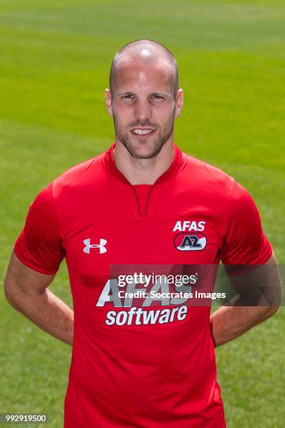 Ron Vlaar of AZ Alkmaar during the Photocall AZ Alkmaar at the AFAS Stadium on July 5, 2018 in Alkmaar Netherlands