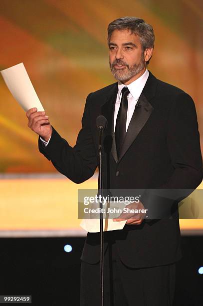 Actor George Clooney onstage at the TNT/TBS broadcast of the 16th Annual Screen Actors Guild Awards held at the Shrine Auditorium on January 23, 2010...