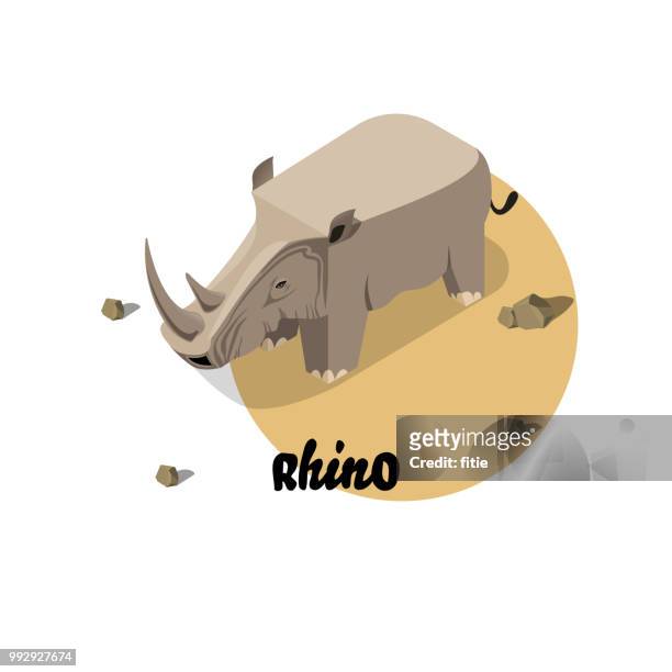 vector paper box animal,vector rhinos, rhiniceros conservation sanctuary - mudbath stock illustrations