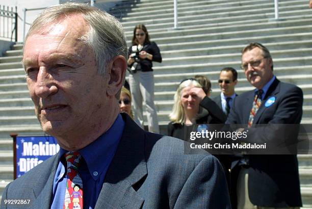 Sen. Jim Jeffords, I-Vt., at the press conference to comemorate his defection from the Republican party.