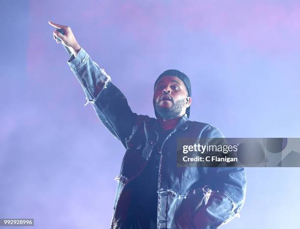 The Weeknd performs during the 51st Festival d'ete de Quebec on July 5, 2018 in Quebec City, Canada.