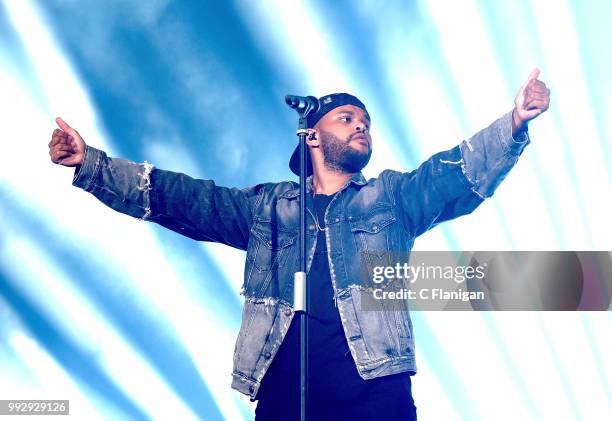 The Weeknd performs during the 51st Festival d'ete de Quebec on July 5, 2018 in Quebec City, Canada.