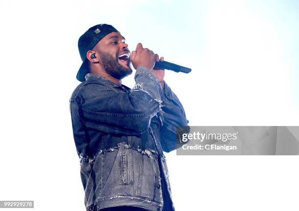 The Weeknd performs during the 51st Festival d'ete de Quebec on July 5, 2018 in Quebec City, Canada.