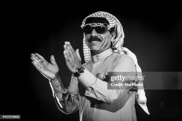 Syrian artist Omar Souleyman gives a concert during the EtnoKrakow / Crossroads festival in Krakow, Poland on 5 July, 2018.