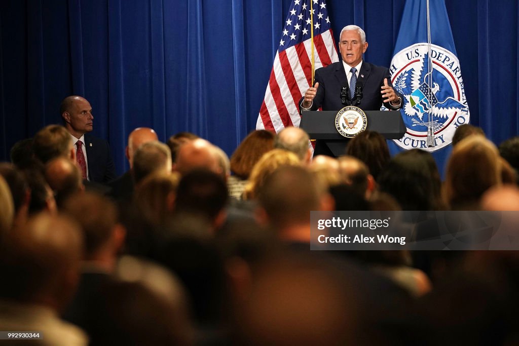 VP Mike Pence Visits ICE Headquarters In Washington DC