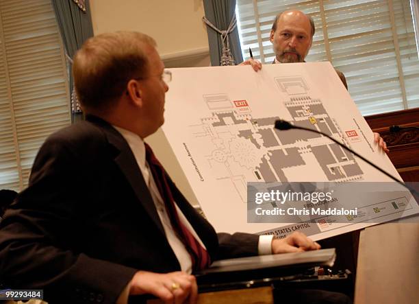 Rep. Jim Langevin, D-RI, and Architect of the Capitol Alan Hantman, testifying at a House Administration Committee full committee hearing on...