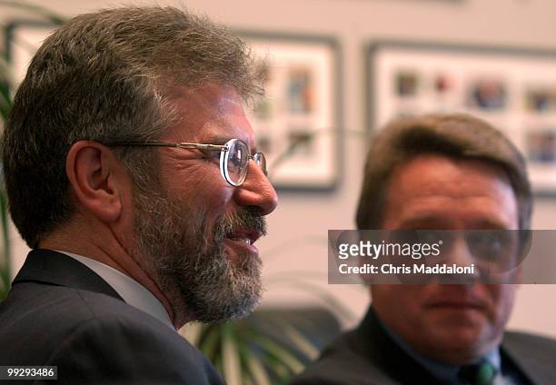 Sinn Fein leader Gerry Adams meets on St. Patrick's day with Rep. Christopher Smith, D-NJ, about the current situation in Northern Ireland.