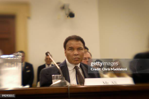 Muhammad Ali, former heavy weight champion, testifying at the House Professional Boxing Reforms Commerce, Trade, and Consumer Protection Subcommittee...