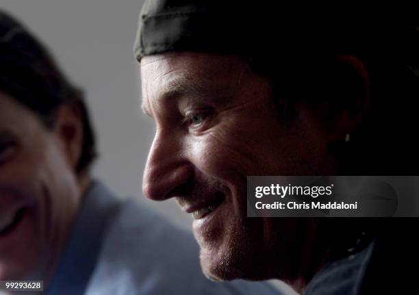 Singer and activist Bono at the offices of DATA, a group devoted to fighting African debt and AIDS.