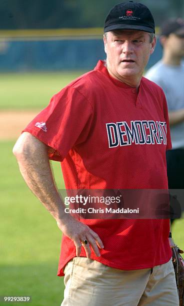 Rep. Brian Baird, D-Wa., at the Democrat's baseball practice.