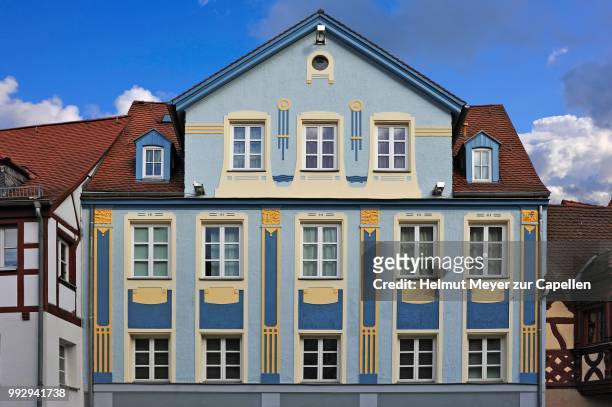 restored art nouveau facade, historic district, fuerth, middle franconia, bavaria, germany - nouveau stock pictures, royalty-free photos & images