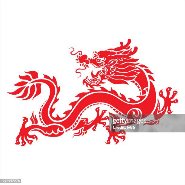 chinesischer drache - chinesischer drache stock-grafiken, -clipart, -cartoons und -symbole