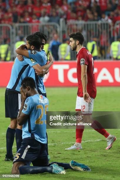 Dpatop - Players react during the Confederation of African Football Champions League final first leg soccer match between Al-Ahly SC and Wydad AC...