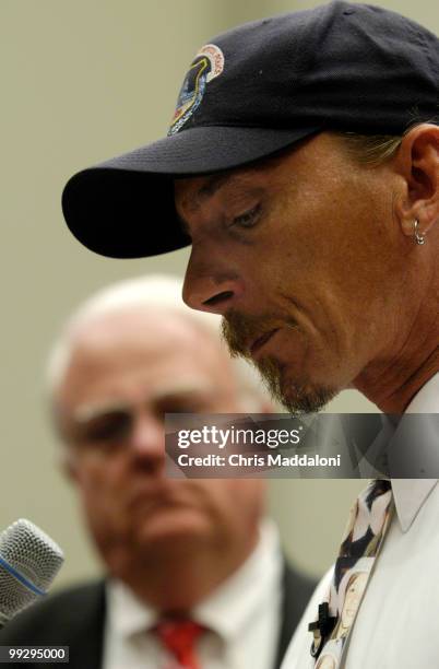 Mark Lunsford, whose daughter Jessica, was kidnapped and killed earlier this year by a registered sex offender, speaks with Judiciary Committee...