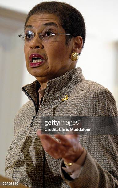 Rep. Eleanor Holmes Norton, D-DC, speaks at the DC Voting Rights Summit, a public meeting of philanthropic, business, labor, and polictical...