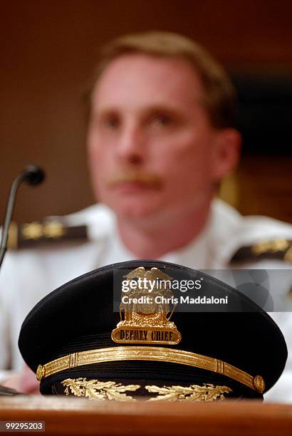 Brian O'Keefe, deputy chief of the Milwaukee Police Department, testifies at a Senate Democratic Policy Committee forum on the impact of repeated...