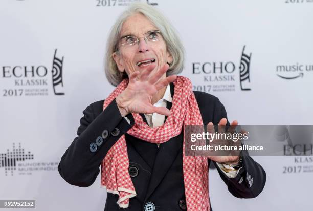 Writer Donna Leon arrives at the red carpet of the 'Echo-Klassik' classical music award ceremony in Hamburg, Germany, 29 October 2017. Photo: Axel...