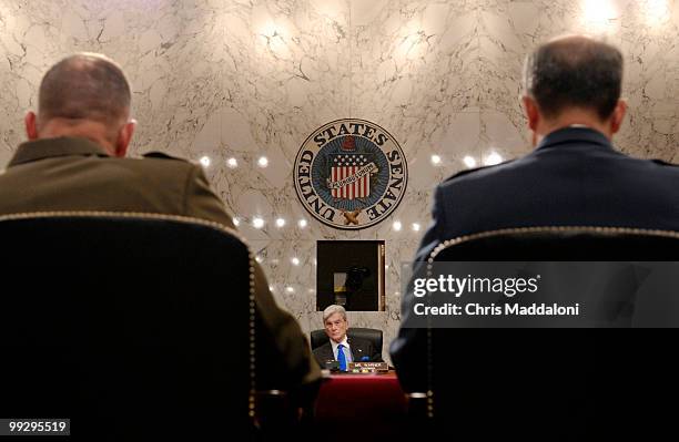 Marine Corps Judge Advocate General Brig. Gen. Kevin Sandkuhler; and Air Force Judge Advocate General Major Gen. Jack Rives; respond to questions...