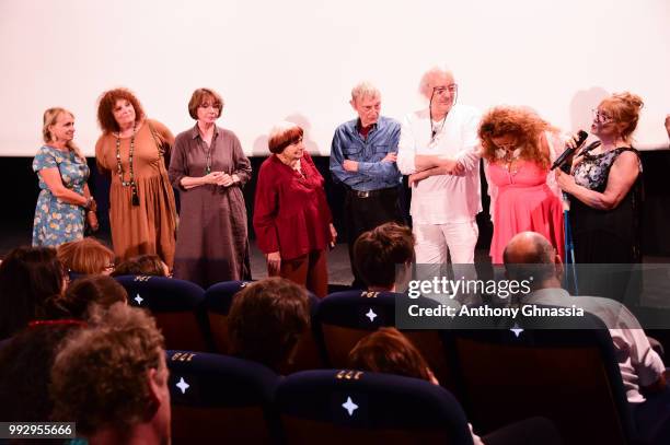 Rosalie Varda, Valérie Mairesse, Thérèse Liotard, Agnes Varda, Charlie Van Damme and guest at the Premiere Of The Newly Restored Film "One Sings The...