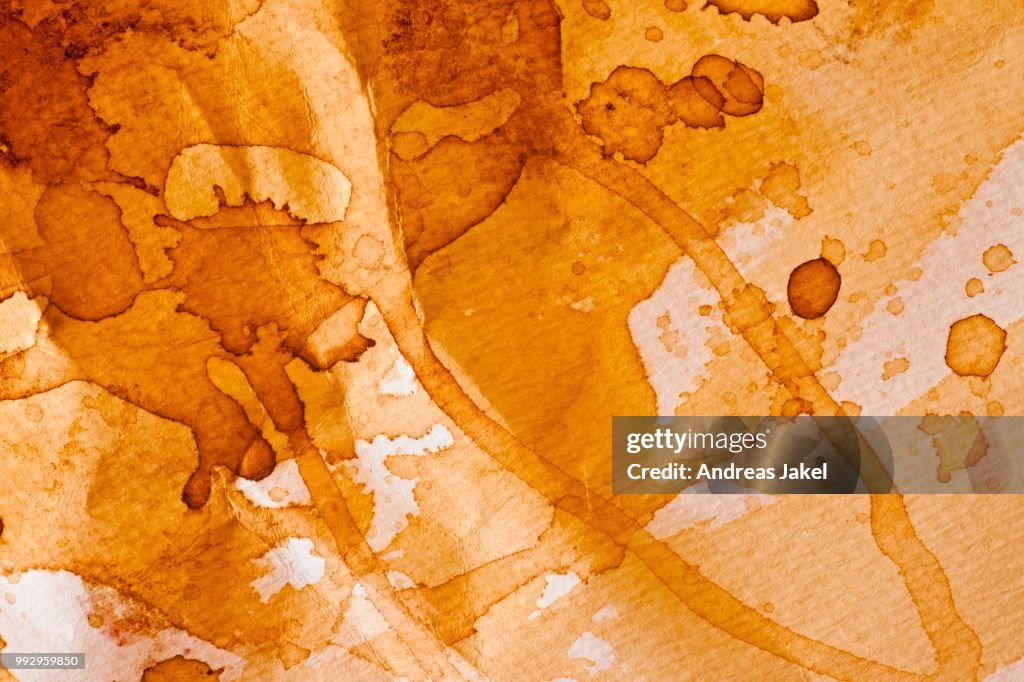 Texture, tea stains on watercolor paper