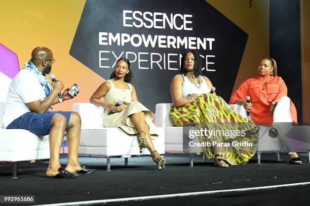 Ventures CEO, Richelieu Dennis, Lip Bar founder Melissa Butler, founder and CEO of The Honey Pot Company Beatrice Feliu Espada and Queen Latifah...