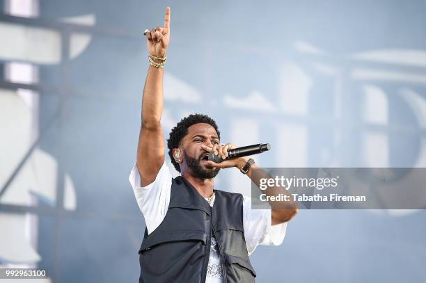 Big Sean performs on the main stage on Day 1 of Wireless Festival 2018 at Finsbury Park on July 6, 2018 in London, England.