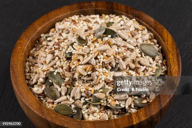 healthy seeds mix - macrobiotic diet stock pictures, royalty-free photos & images