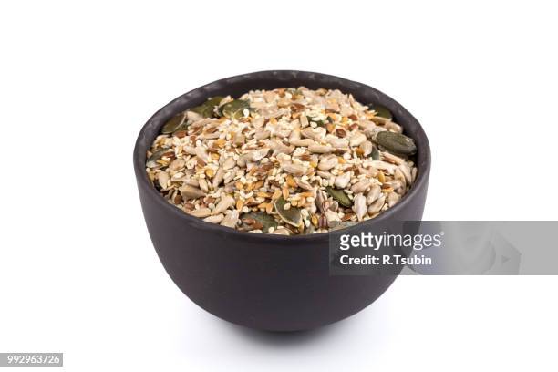 healthy seeds mix - macrobiotic diet stock pictures, royalty-free photos & images