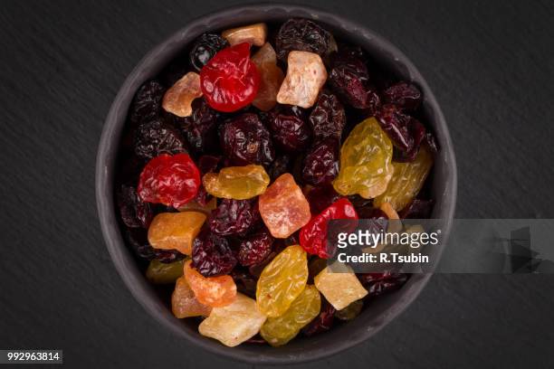 mix variety of dried fruit - raw food diet stock pictures, royalty-free photos & images