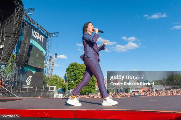 Sharleen Spiteri of Texas performs on stage during TRNSMT Festival Day 4 at Glasgow Green on July 6, 2018 in Glasgow, Scotland.