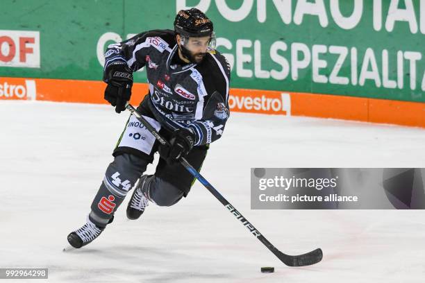 Straubing's Levko Koper in action during the DEL Ice Hockey Bundesliga match between Straubing Tigers and ERC Ingolstadt at the Eisstadion am...