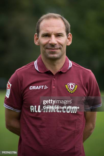 July 2018, Dresden, Germany Bundesliga: Photocall of SG Dynamo Dresden for the 2018/19 season at the training grounds Großer Garten. Sascha Lense,...