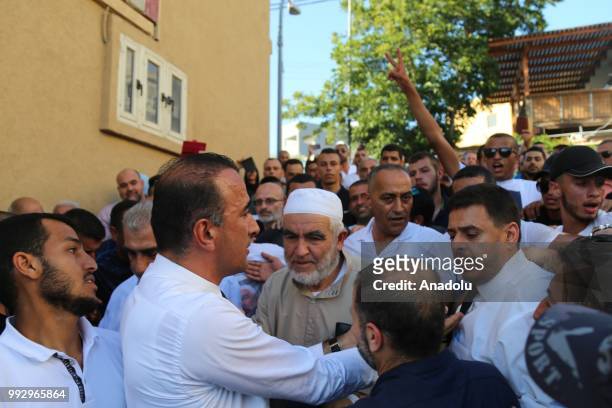 Palestinian resistance icon Raed Salah is seen in front of his house after Israeli court ordered the conditional release of him, in Haifa, Israel on...