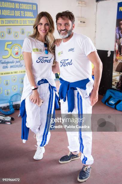 Vanesa Romero and Fernando Tejero attend the '24 Horas Ford' charity race at Jarama racetrack on July 6, 2018 in Madrid, Spain.