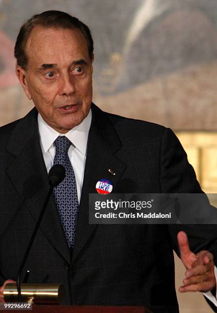 Bob Dole during the dedication ceremony for the Statue of Dwight D. Eisenhower. Speaker of the House J. Dennis Hastert and other House and Senate...