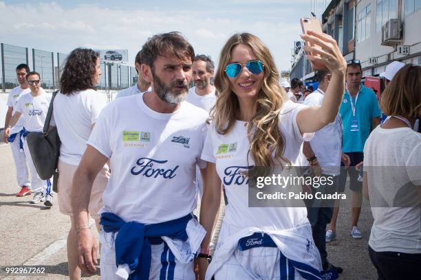 Fernando Tejero and Vanesa Romero attend the '24 Horas Ford' charity race at Jarama racetrack on July 6, 2018 in Madrid, Spain.