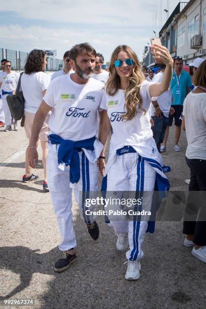 Fernando Tejero and Vanesa Romero attend the '24 Horas Ford' charity race at Jarama racetrack on July 6, 2018 in Madrid, Spain.