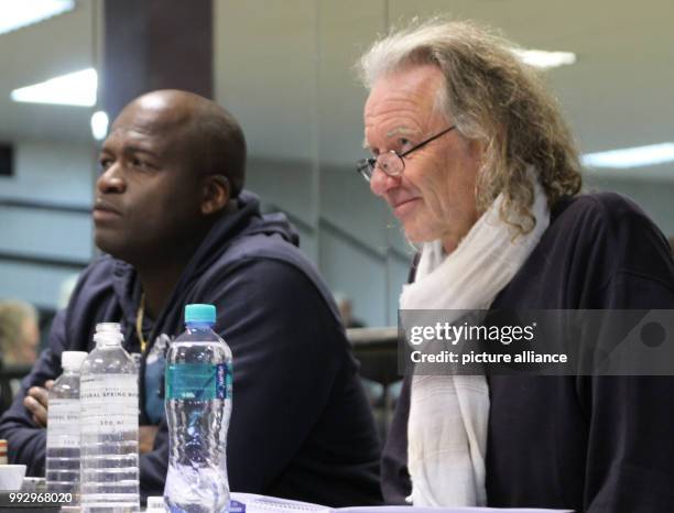 The artistic head Winston Ruddle and producer Hubert Schober can be seen during a casting for the circus show "Afrika! Afrika!" speaks during the...