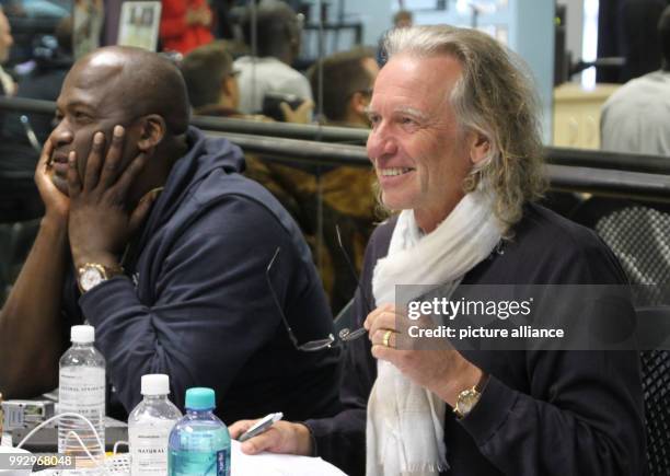 The artistic head Winston Ruddle and producer Hubert Schober can be seen during a casting for the circus show "Afrika! Afrika!" speaks during the...