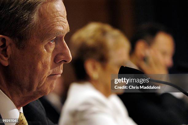 Former California Gov. Pete Wilson testifies at the Homeland Security and Governmental Affairs Committee hearing on "Recovering From Hurricane...