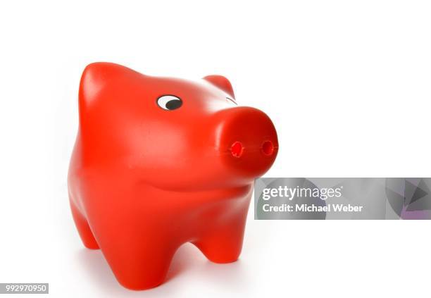 red piggy bank - red bank stock pictures, royalty-free photos & images