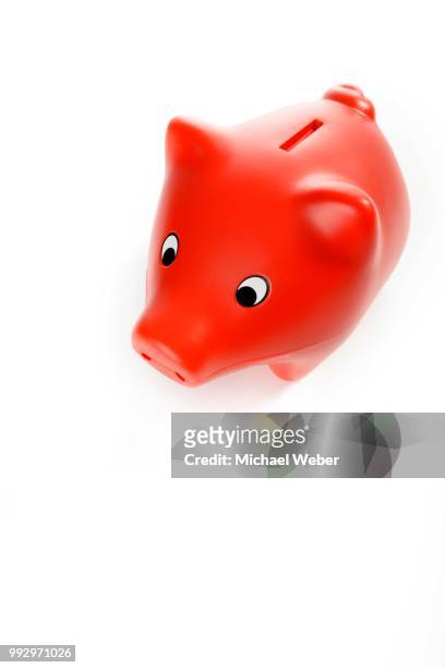 red piggy bank - red bank stock pictures, royalty-free photos & images