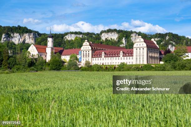 beuron archabbey of the benedictine order, in the danube valley, beuron, baden-wuerttemberg, germany - donautal stock-fotos und bilder