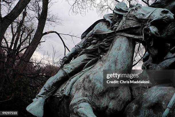 Detail of the cavalry charge, the northern part of the statuary group dedicated to Ulysses S. Grant, Union Civil War general, and his troops. The...