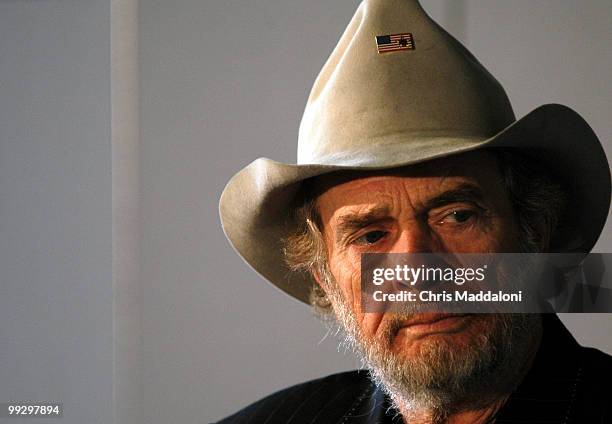 Country singer Merle Haggard at the Smithsonian Museum of American History. He and his sister Liilian were there to donate family items from the...