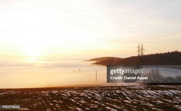 foggy mountains - appel stock pictures, royalty-free photos & images