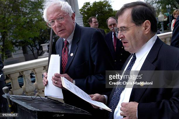 Reps. Jerrold Nadler, D-NY, and Bernie Sanders, I-Vt., launched the tri-partisian Patriot Act Reform Caucus on the Cannon Terrace, claimng that they...