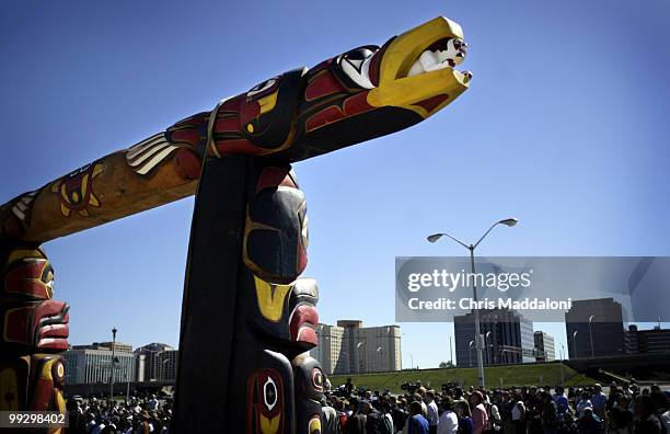 The Lummi Nation presented the Pentagon with a set of Liberty and Freedom totem poles as gesture of support to the families of the victims of the...